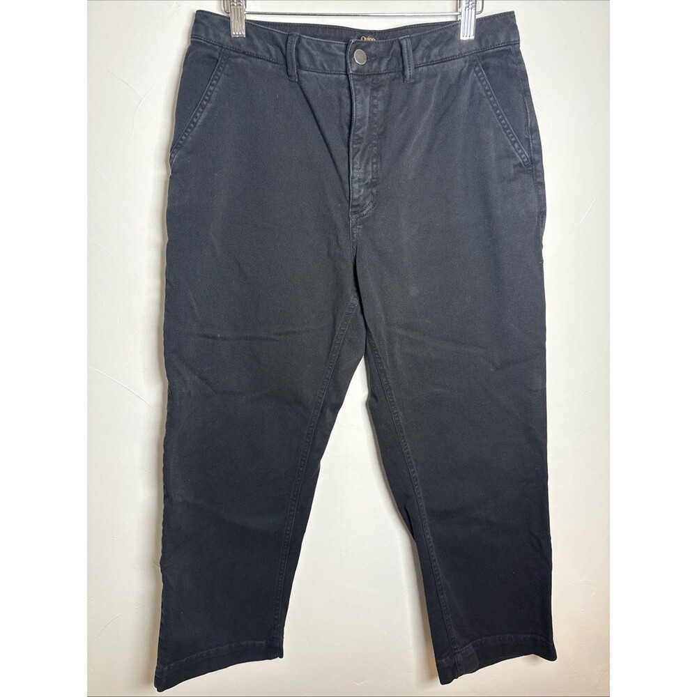 Quince Organic Twill Straight Leg Cropped Pants Jeans Black Women's Size 8